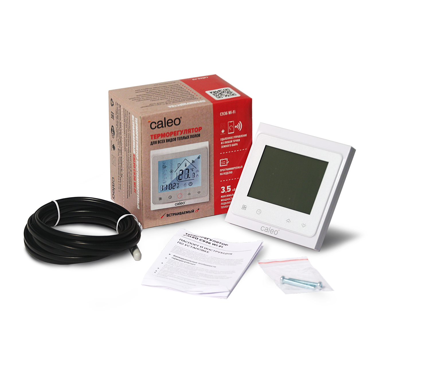 CALEO С936 Wi-Fi терморегулятор для теплого пола, белый в 