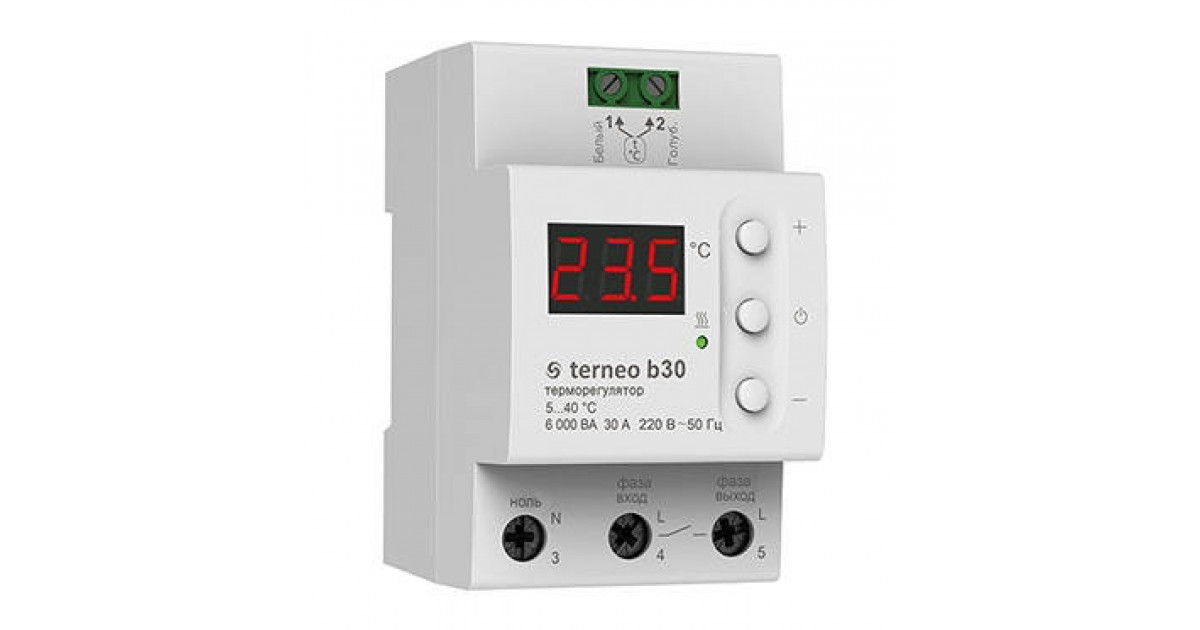 Terneo b30 терморегулятор для теплого пола, белый в 