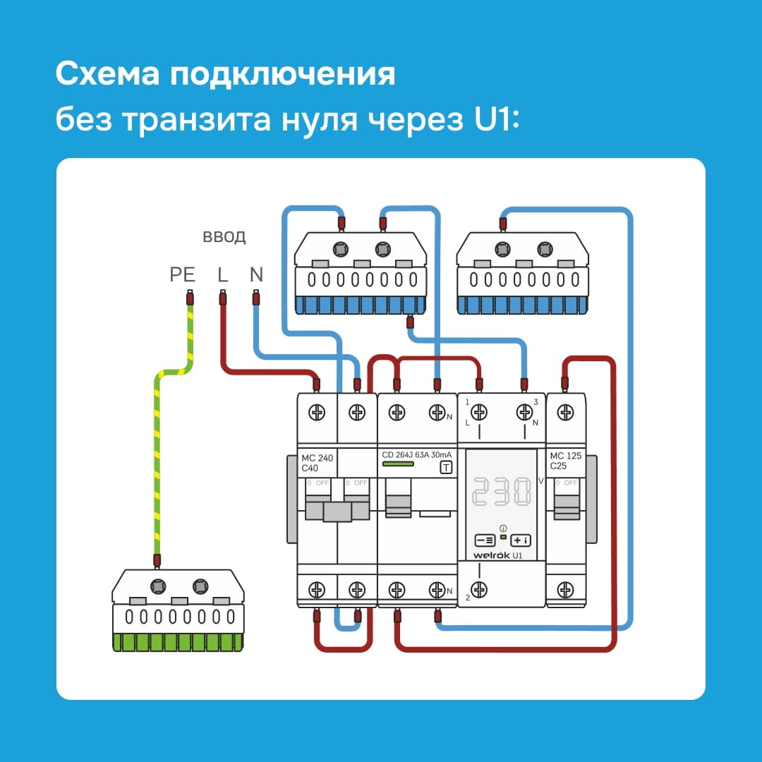 Welrok U1 red вольтметр в 