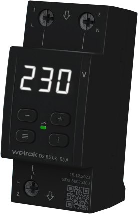 Welrok D2-63 bk реле напряжения на 3 клеммы в 