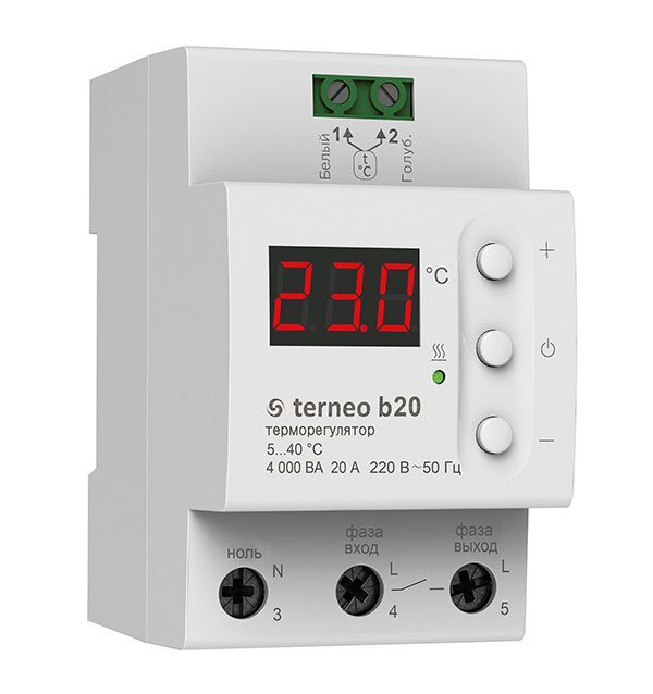 Terneo b20 терморегулятор для теплого пола, белый в 