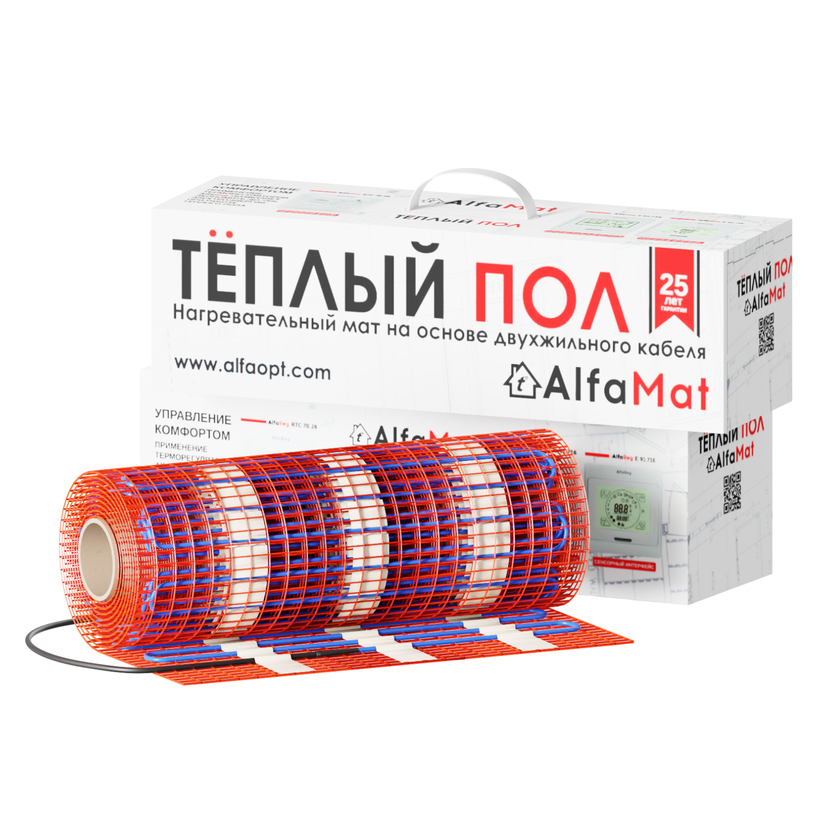 AlfaMat-150 (3,0 м²) нагревательный мат для теплого пола в 