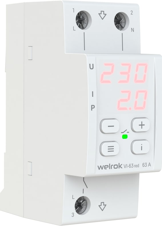 Welrok VI-63 red реле напряжения с контролем тока в 