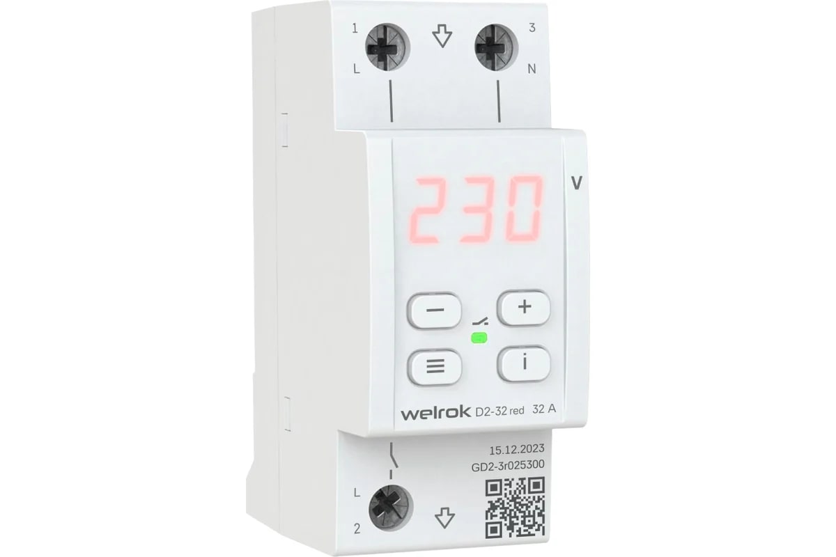 Welrok D2-32 red реле напряжения на 3 клеммы в 