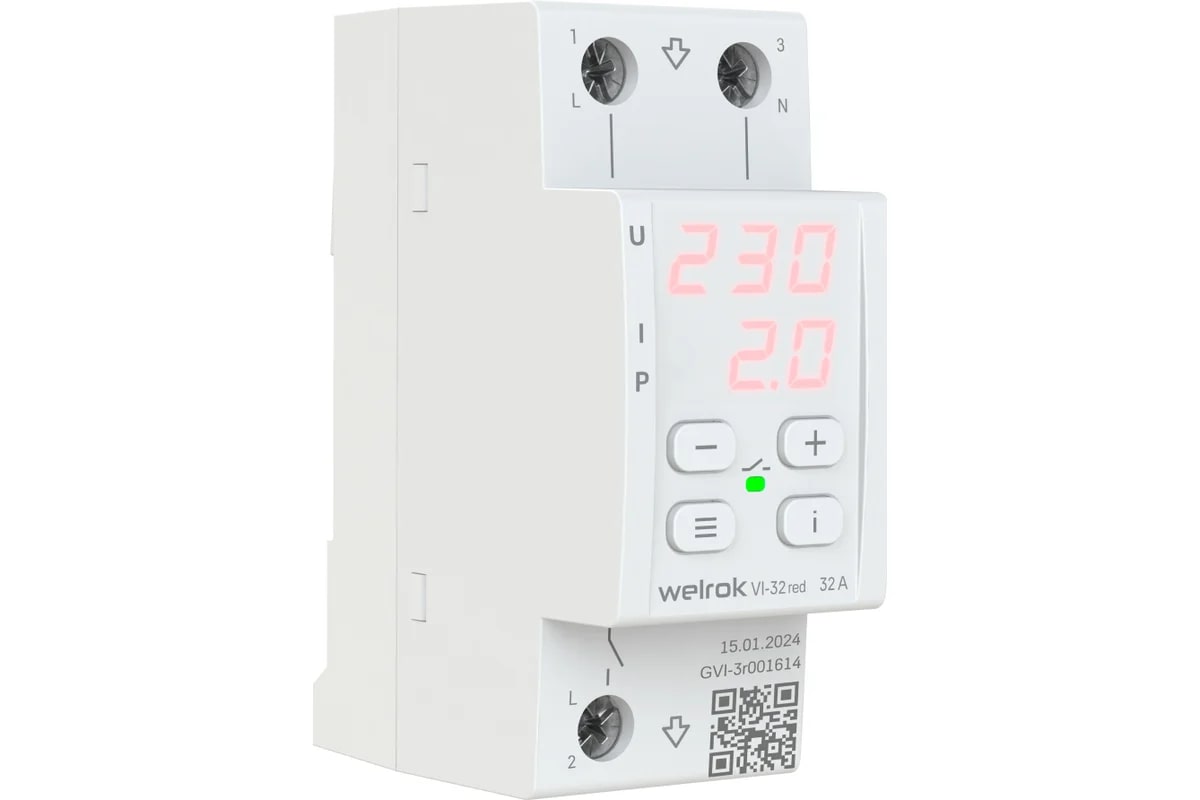 Welrok VI-32 red реле напряжения с контролем тока в 