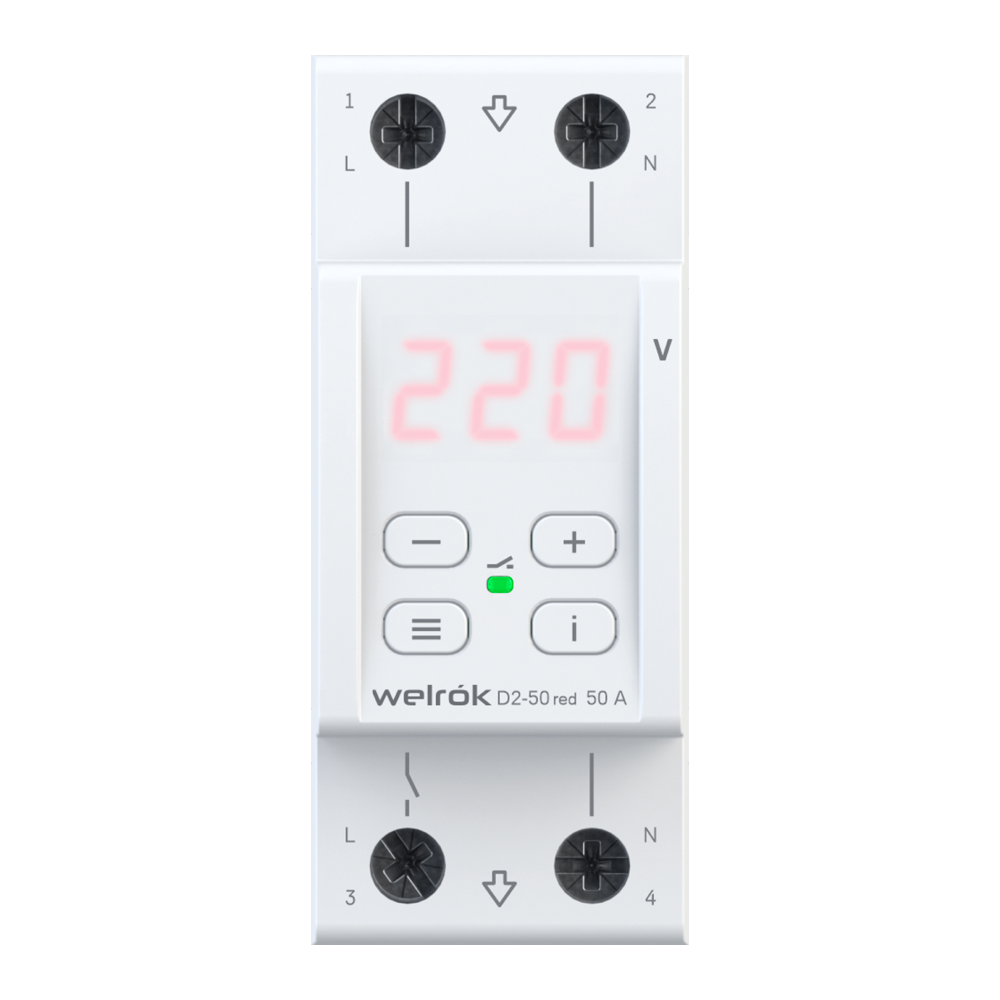 Welrok D2-50 red реле напряжения на 3 клеммы в 
