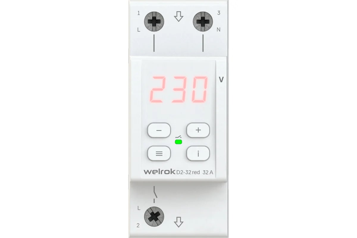 Welrok D2-32 red реле напряжения на 3 клеммы в 