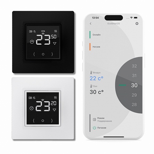 Теплолюкс EcoSmart 25 терморегулятор для теплого пола, черный в 