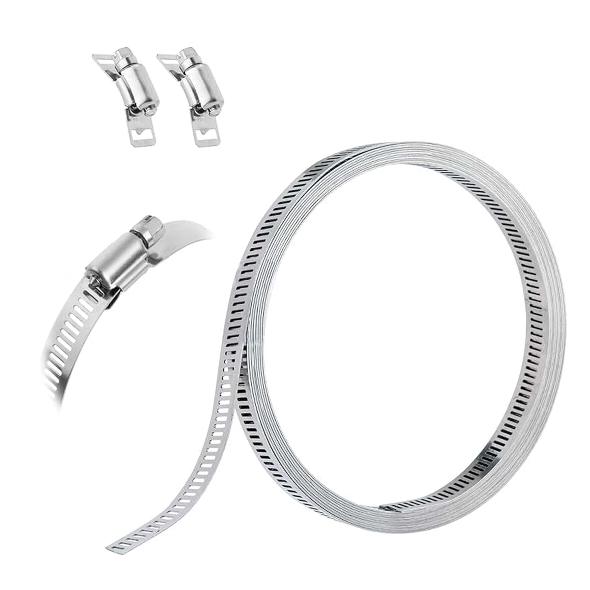PET-SST-02 комплект хомутов из нержавеющей стали в 