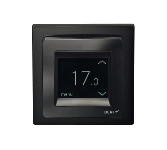 DEVIreg Touch терморегулятор для теплого пола с комбинацией датчиков, черный в 