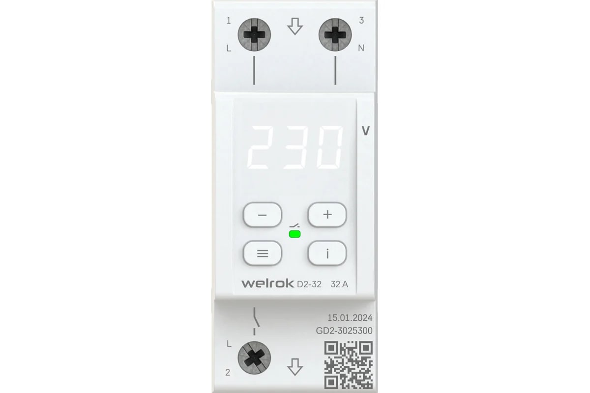 Welrok D2-32 реле напряжения на 3 клеммы в 