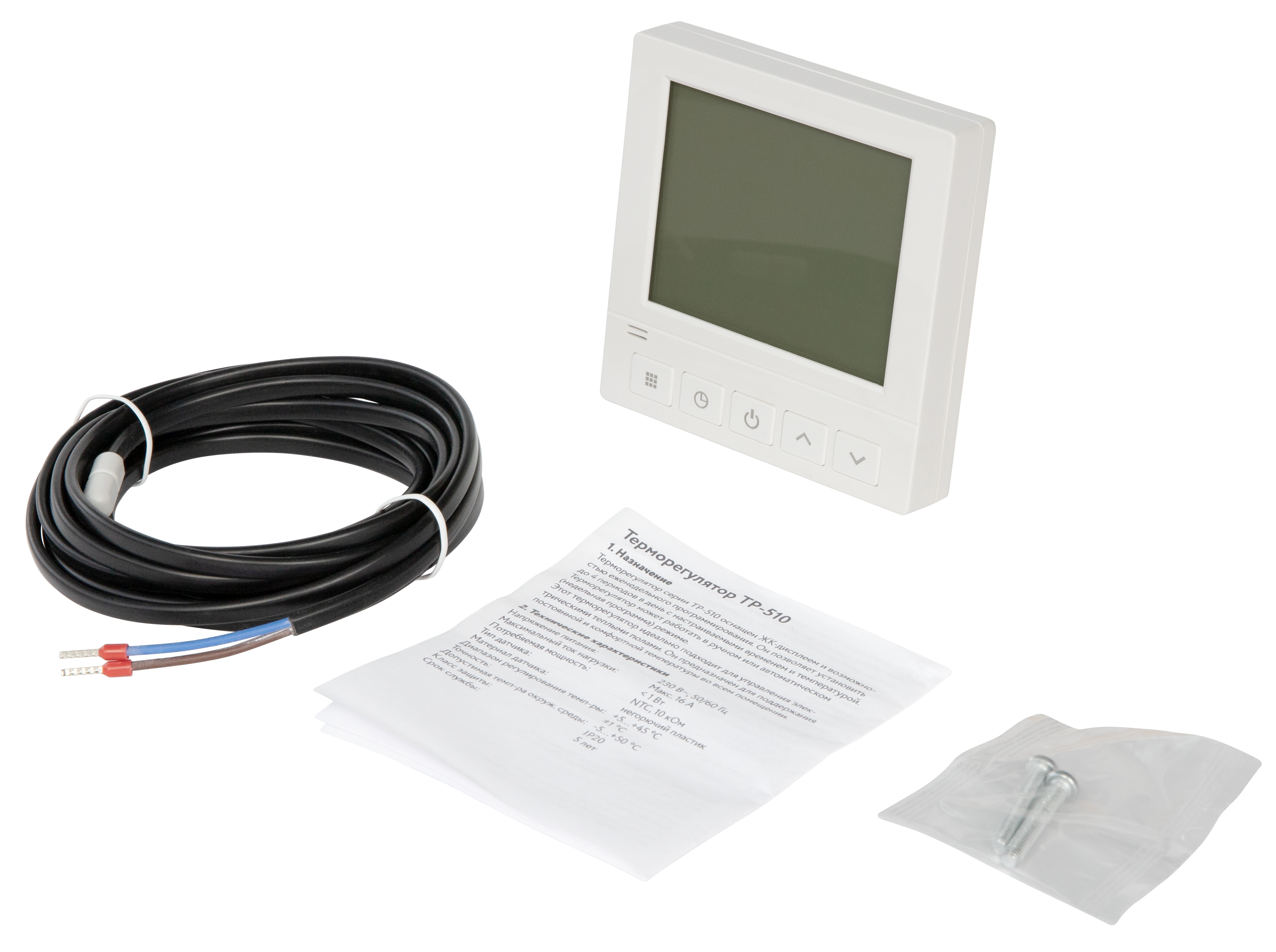 OneKeyElectro ТР-510 терморегулятор для теплого пола, белый в 