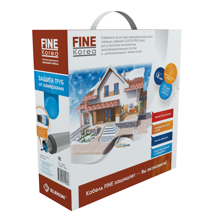 Fine Korea PI - FS16-4 комплект пищевого саморегулирующегося греющего кабеля в 