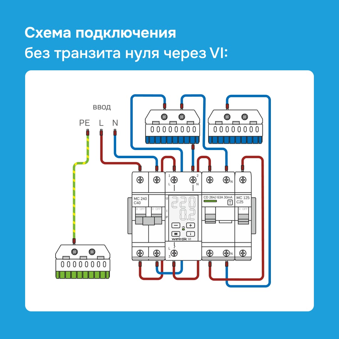 Welrok VI-40 реле напряжения с контролем тока в 
