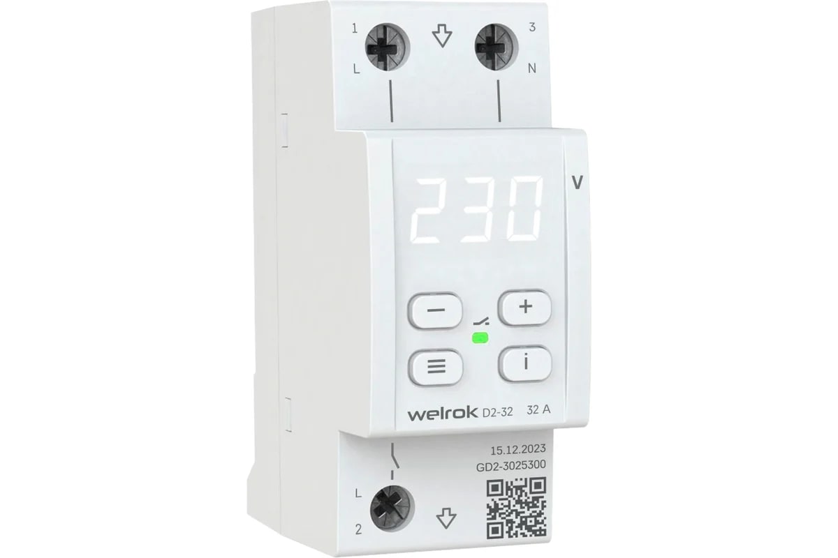 Welrok D2-32 реле напряжения на 3 клеммы в 