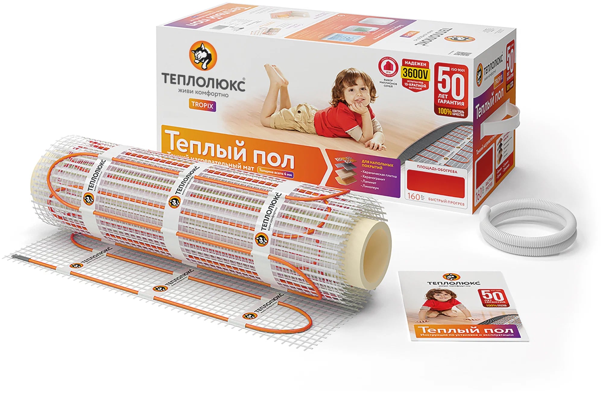 Теплолюкс Tropix МНН 1920 Вт/12,0 кв.м нагревательный мат для теплого пола в 