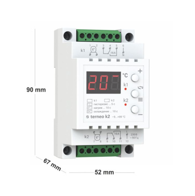 Terneo k2 терморегулятор для теплого пола, белый в 