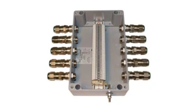 Взрывозащищенная клеммная коробка с кабельными вводами под небронированный кабель 360х160х90 в 