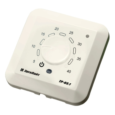 Эрголайт ТР-03.1В терморегулятор для теплого пола встраиваемый с датчиком воздуха, бежевый в 