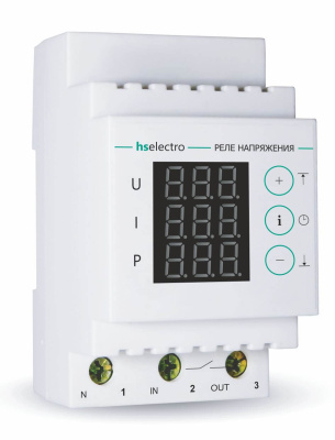 HS Electro МР-63с реле напряжения с контролем тока и мощности в 