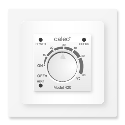 Терморегулятор для теплого пола CALEO 420, с адаптерами, белый в 