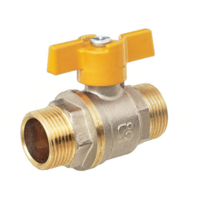 Кран шаровой 11Б27п DN20 PN40 газ нр/нр бабочка никель, серия Standart в 