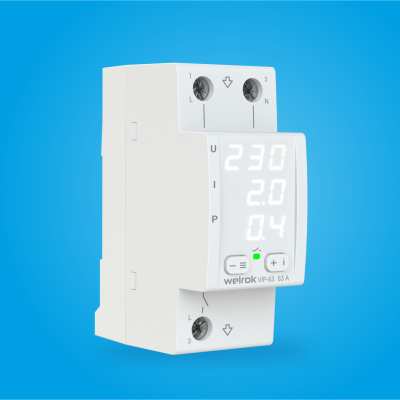 Welrok VIP-63 реле напряжения с контролем тока и мощности в 