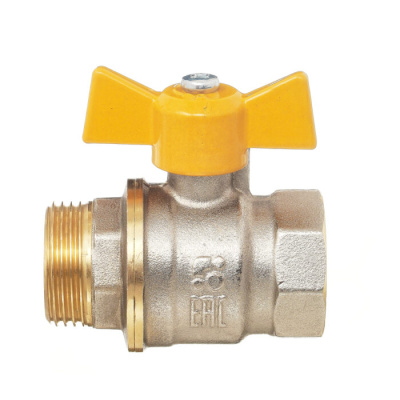 Кран шаровой 11Б27п DN25 PN40 газ вр/нр бабочка никель, серия Standart в 