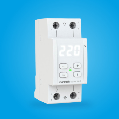 Welrok D2-50 реле напряжения на 3 клеммы в 