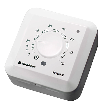 Эрголайт ТР-03.2ВП терморегулятор для теплого пола накладной с датчиками пола и воздуха, белый в 