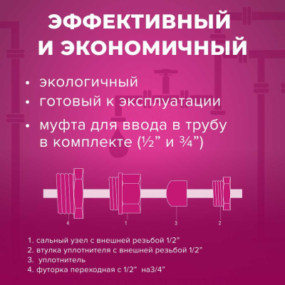 Комплект для обогрева внутри трубы с питьевой водой xLayder Pipe EHL-16-8 в 