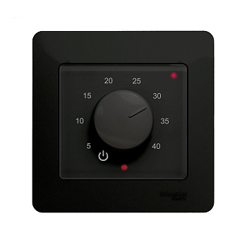 Эрголайт ТР-03 Глосса терморегулятор для теплого пола, черный (в рамку Schneider Electric Glossa) в 