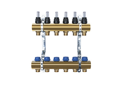 1х 3/4 6 вых коллектор с расходомерами  в 