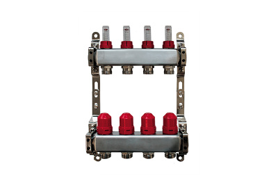 Коллектор с расходомерами 1"х 3/4" 4 вых; нерж. в 