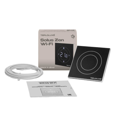 Теплолюкс Solus Zen Wi-Fi терморегулятор для теплого пола, черный/серебро в 