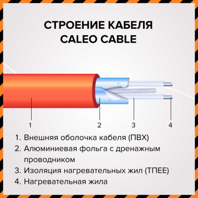 Кабельный теплый пол CALEO CABLE 15W-90 PRO в 