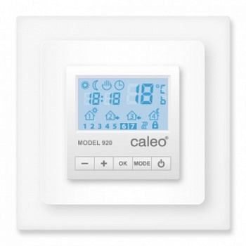 CALEO 920, с адаптерами, белый терморегулятор для теплого пола с адаптерами, белый в 