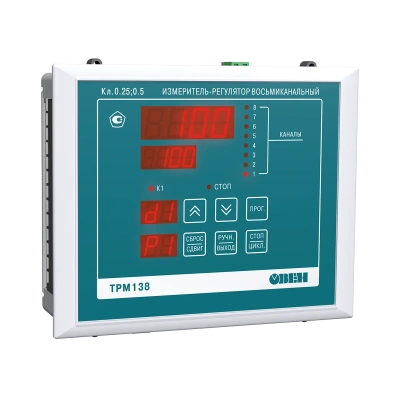 ТРМ138 восьмиканальный регулятор с двухпозиционным управлением и RS-485 в 