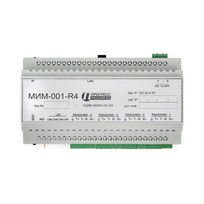 4-портовый преобразователь RS485/422-Ethernet МИМ-001-R4 в 