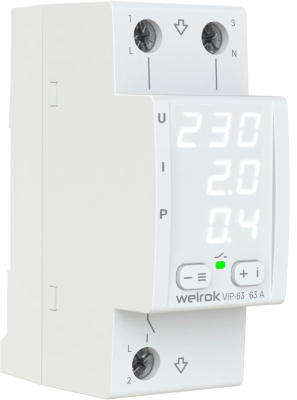Welrok VIP-63 реле напряжения с контролем тока и мощности в 