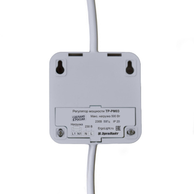ТР-РМ-03Р регулятор мощности на проводе с вилкой и розеткой, белый в 
