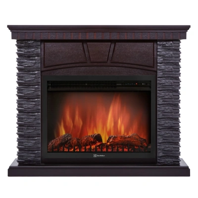 Каминокомплект Electrolux EFP/P- 2520LS с порталом Porto 25 камень черный, шпон венге в 