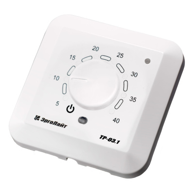 Эрголайт ТР-03.1П терморегулятор для теплого пола накладной с датчиком пола, белый в 