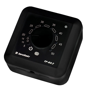 Эрголайт ТР-03.2П терморегулятор для теплого пола накладной с датчиком пола, черный в 