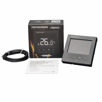 Теплолюкс Pontus Wi-Fi терморегулятор для теплого пола, черный Space в 