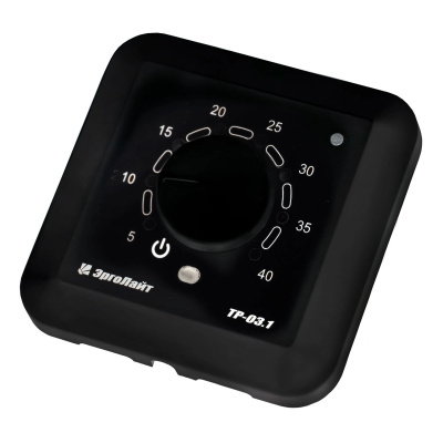 Эрголайт ТР-03.1В терморегулятор для теплого пола встраиваемый с датчиком воздуха, черный в 