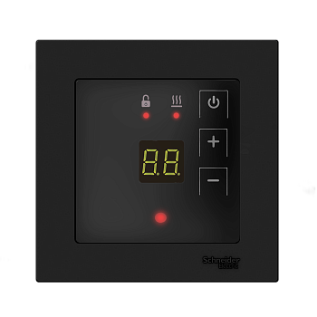 Эрголайт ТР-09 Атлас терморегулятор для теплого пола, черный (в рамки Schneider Electric Atlas Desig в 
