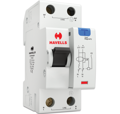 Дифференциальный автоматический выключатель 1P+N 6kA C-25A 30 мА Тип A, 2М, Havells в 