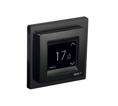 DEVIreg Touch терморегулятор для теплого пола с комбинацией датчиков, черный в 