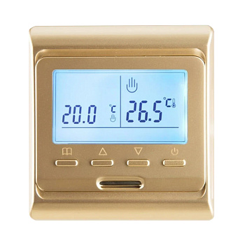 AlfaReg E-51.716 Wi-Fi терморегулятор для теплого пола программируемый, 16A, золотистый в 